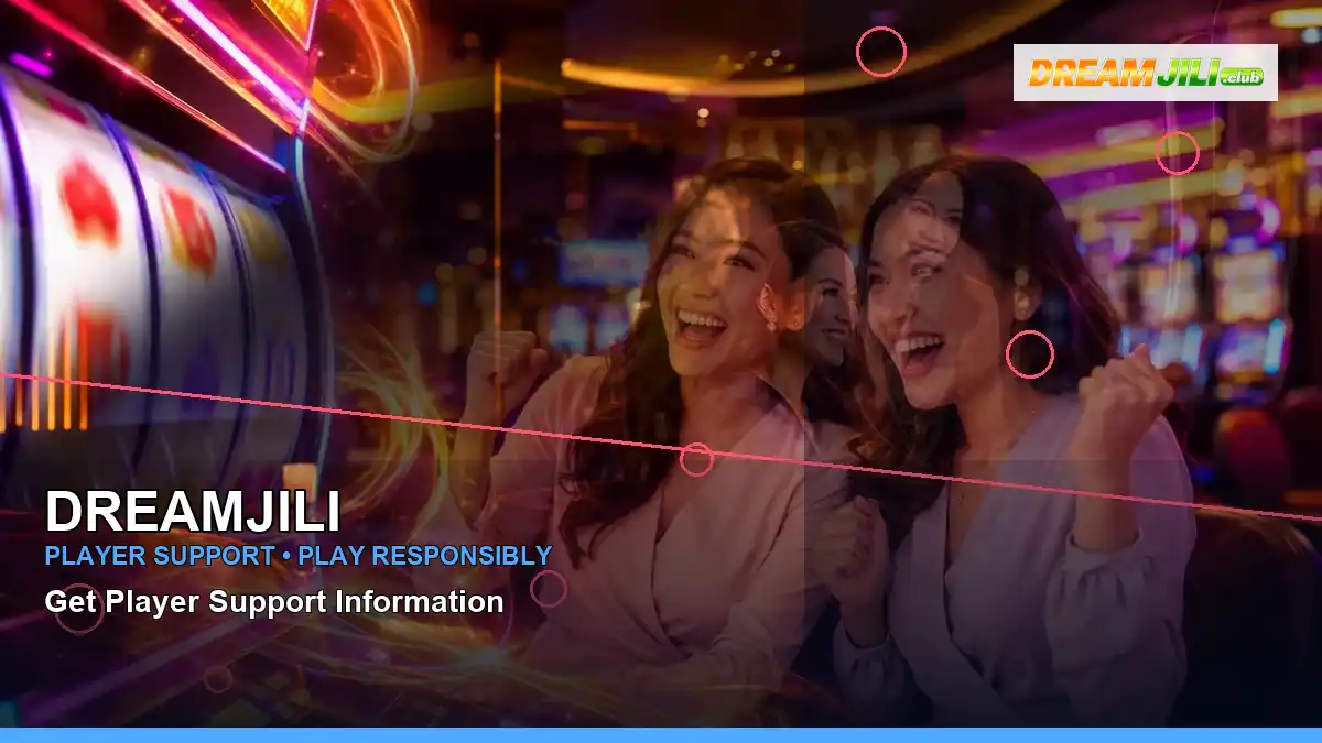 DREAMJILI fruit reels online slot games featuring an adult Filipina casino host with a right-diagonal composition